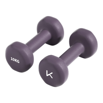 Keep哑铃男士健身家用彩色浸塑环保手铃亚铃肌肉训练暮山紫10kg*2