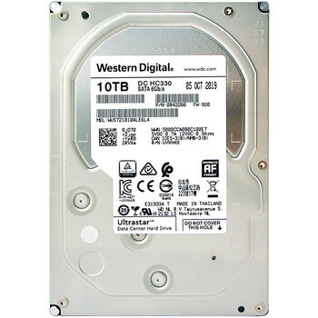 西部数据（WD）10TB企业级硬盘 Ultrastar DC HC330 SATA  CMR垂直 7200转 256MB (WUS721010ALE6L4)