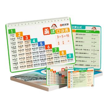时光学【时光学】小学数学常用公式卡套装1-6年级通用换算乘法口诀平面立体几何基础知识卡片