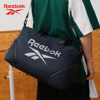 锐步防泼水耐磨健身包男女同款干湿分离独立鞋仓大容量斜挎包 藏青色