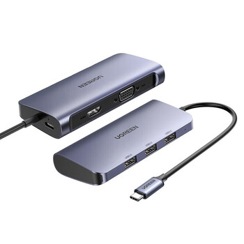 绿联通用苹果MacBook电脑iPadPro华为笔记本Type-C转HDMI/VGA转换器USB-C转接头分线器拓展坞50319