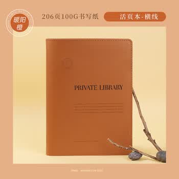 毕加索（PIMIO）日记本小学生生日礼物P507读书笔记本子A5活页本高颜值定页本 暖阳橙-横线
