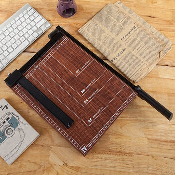 晨光（M&G）A4木制切纸刀(1个)钢制裁纸刀手动切纸机小型相片照片裁剪器ASSN2209单台装