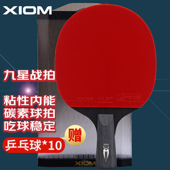 骄猛XIOM 乒乓球拍直拍单只 9星九星碳素球拍双面反胶 ZETA 9.0S