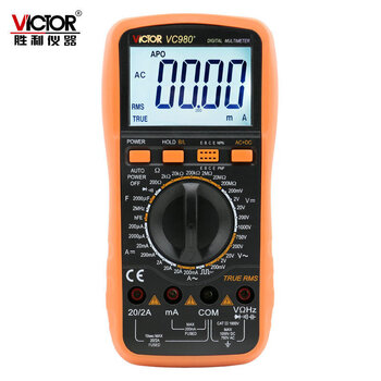 胜利仪器（VICTOR）数字万用表VC980+四位半高精度万能表电工维修多用表真有效值 