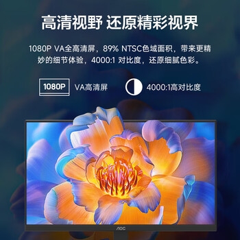 AOC显示器 24E11XH 23.8英寸全高清 IPS 快拆支架可壁挂 HDMI+VGA 电脑办公显示屏
