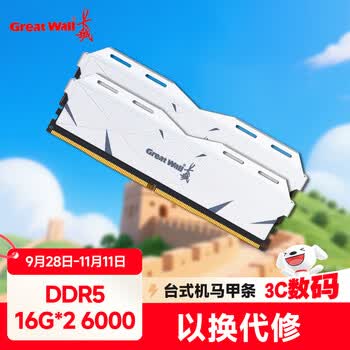 长城（Great Wall）32G(16G*2)套条 DDR5 6000 马甲条 台式机内存条 