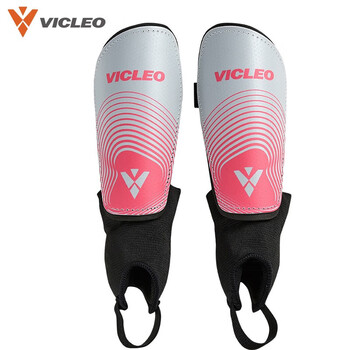 维克利奥（VICLeO）足球护腿板青少年护踝护具插片式插一对装玫红色M码（绑带+护踝）