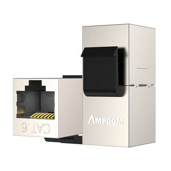 安普康（AMPCOM）网络直通头六类屏蔽 RJ45网线连接延长器 水晶头转接头网线双通头 AMCAT6B0802