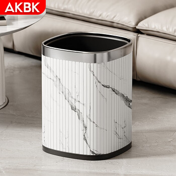 AKBK意式垃圾桶12L客厅卧室家用网红大号压圈式厨房轻奢酒店2025新款