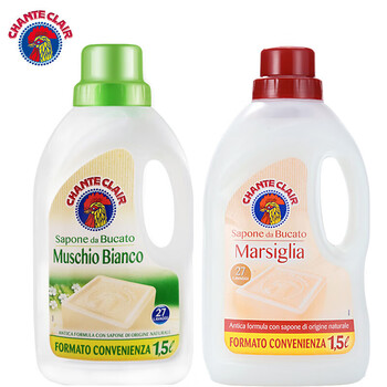 大公鸡管家大容量洗衣液 去污衣物清洁 白苔香+经典香型1500ml*2瓶实惠装