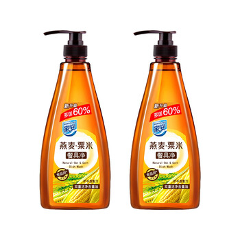 家安（HomeAegis） 燕麦粟米餐具净加量装750g*2瓶 厨房清洁去油污温和无残留