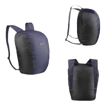 迪卡侬双肩包背包户外徒步旅行口袋包深藏青色10升-2899632