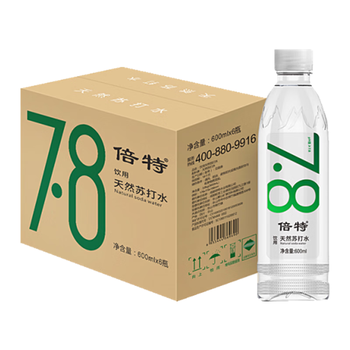 倍特 天然苏打水 600ml*6瓶 弱碱性 小瓶饮用水 无糖无气无添加整箱装