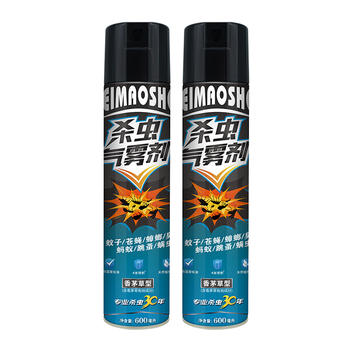 黑猫神杀虫剂喷雾600ml*2瓶 香茅草 杀虫灭蚊子蟑螂跳蚤苍蝇家用气雾剂