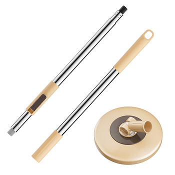 五月花旋转拖把杆加粗拖把盘尘推杆圆拖把头配件杆盘套装JJ-PJ004