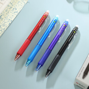 晨光（M&G）热可擦中性笔经典按动子弹头黑色水笔0.5mm小学生用签字笔AKPH3201 3支装