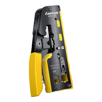 安普康（AMPCOM）旗下AMPCOM七类网线钳 通穿孔燕尾夹超五六7八类屏蔽水晶头压线钳 4合1剥剪压断8P6P网络钳AR728YE