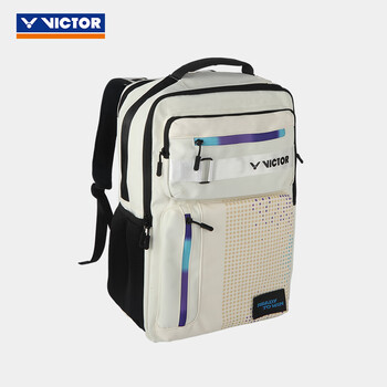 VICTOR威克多羽毛球包独立鞋仓球拍隔层双肩背包BR5017 暖白