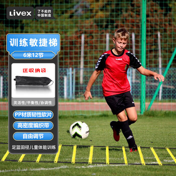 LIVEX敏捷梯 足篮球田径体能脚步训练辅助器材儿童成人步伐绳梯6米12节