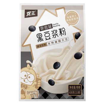 龙王黑豆浆粉纯原味0无蔗糖添加630克（30克*21条）高蛋白早餐可冷泡