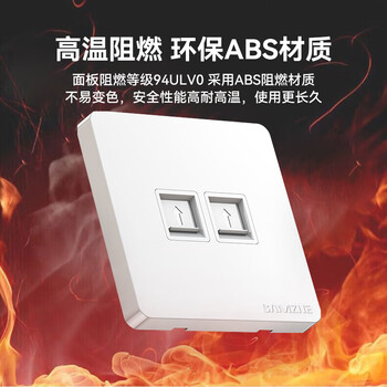山泽网线网口网络面板 通用超五/六/七类模块加厚86型阻燃面板 适用电脑房间网络插座 二位 ZWB-02