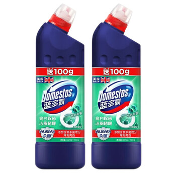 蓝多霸（DOMESTOS） 洁厕剂 亮白除菌洁厕啫喱香杉松木香600G*2瓶 除臭去污去异味