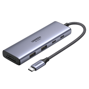 绿联Type-C扩展坞macbook拓展坞HDMI转接头4K60Hz投屏千兆网口读卡适用Macbook Air2025华为联想