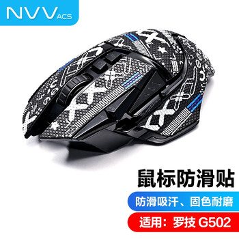 NVV适用罗技G502鼠标防滑贴纸G502hero吸汗防刮电竞无线游戏鼠标贴磨砂防汗M-XG502