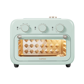 苏泊尔家用多功能空气炸锅电烤箱一体空气循环免翻面12L 小型烘焙可视玻璃门清新绿OJ12AK810