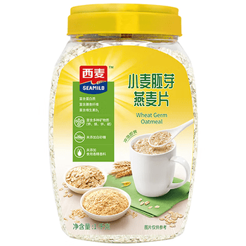 西麦小麦胚芽燕麦片1000g 全谷物营养早餐无额外添加蔗糖