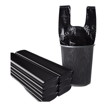 京洲实邦【80*105cm50个】背心手提式黑色加厚塑料垃圾袋【企业专属】