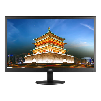 AOC显示器 18.5英寸LED背光节能窄边框液晶电脑显示器（黑色） E970SWN5 