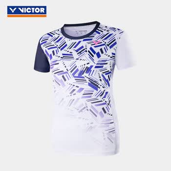 VICTOR威克多胜利羽毛球服透气快干女款T恤 T-26001TD 白色 M 