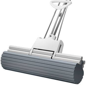 五月花胶棉拖把27cm1棉头滚轮式免手洗胶棉拖把吸水海绵家用拖地墩布