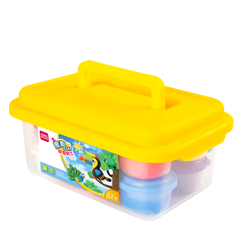 得力（deli）(deli)12色超轻粘土 玩具黏土彩泥橡皮泥 美术手工DIY太空沙工具箱易收纳生日毕业礼物