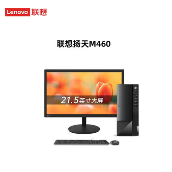 联想（Lenovo）台式机 扬天M460 商用电脑办公小机箱电脑主机定制 i3-13100 8G 512G 集显 W11 21.5英寸显示器