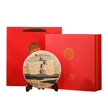 七彩云南茶叶 普洱茶熟茶 七彩香韵饼茶357g 茶叶礼盒 送礼 