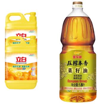 立白【夏季送清凉】强效金桔洗洁精1.5kg*2瓶+非转基因本香菜籽油1.8L