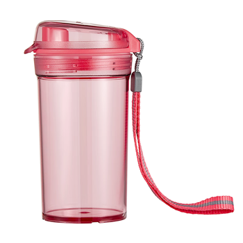 特百惠（Tupperware）晶彩mini塑料杯280ML 男女学生夏季水杯子儿童双饮口便携 圣诞红