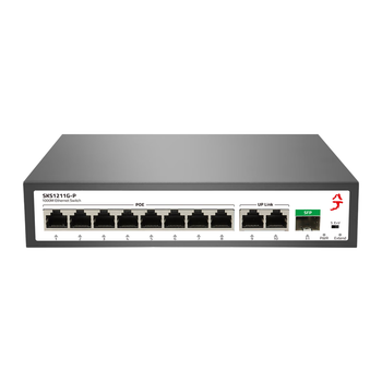 兮克SKS1211G-P全千兆PoE交换机非管理即插即用8个PoE口+2个电口+1个SFP光口