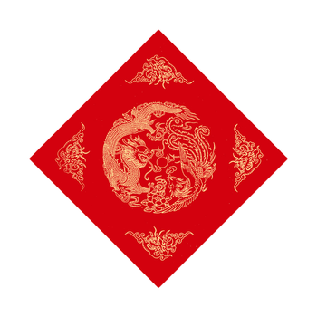 思乐得（SILEDE）斗方空白手写福字红纸手写对联描红春联洒金红色宣纸 龙凤呈祥34*34cm包/20张/包 JD