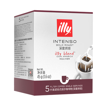 ILLY意利（illy）挂耳咖啡（深度烘焙）滤挂式焙炒咖啡粉45g/5片