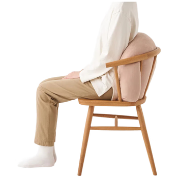 MUJI可当成腰垫使用的柔软靠垫 抱枕腰托靠枕腰靠 橙红色 55*40*20cm