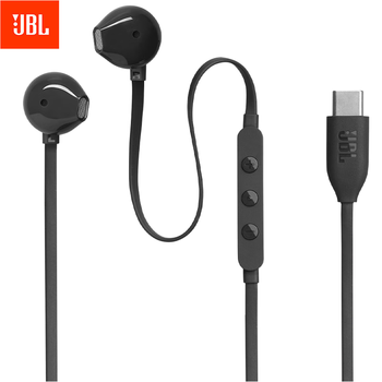 JBL TUNE 305C 有线耳机 Type-C接口 半入耳式耳机 手机耳机 适用于USB-C即插即用 黑色