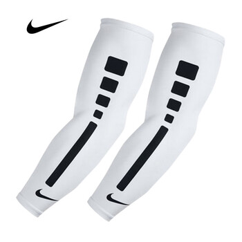 耐克（NIKE）护臂防晒男女薄款袖套臂套透气骑行训练跑步健身白色NKS01127LX