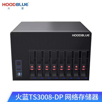 火蓝（HOODBLUE）TS3008-DP塔式网络存储器8盘位NAS磁盘阵列文件共享备份存储服务器 （48GB内存） TS3008-DP-24TB