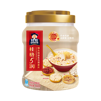 桂格（QUAKER）5润猴头菇混合燕麦片860克 添加茯苓 添加赤小豆 药食同源