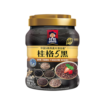 桂格（QUAKER）5黑混合即食燕麦片860克 添加黑芝麻 零添加白砂糖