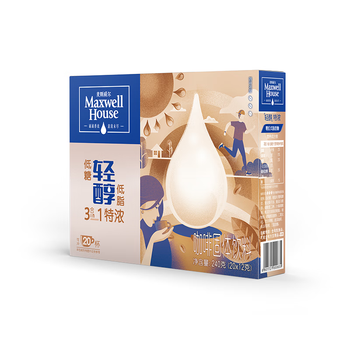 麦斯威尔（Maxwell House）特浓轻醇速溶咖啡粉12g*30条 三合一冲饮 低糖低脂 0反式脂肪酸